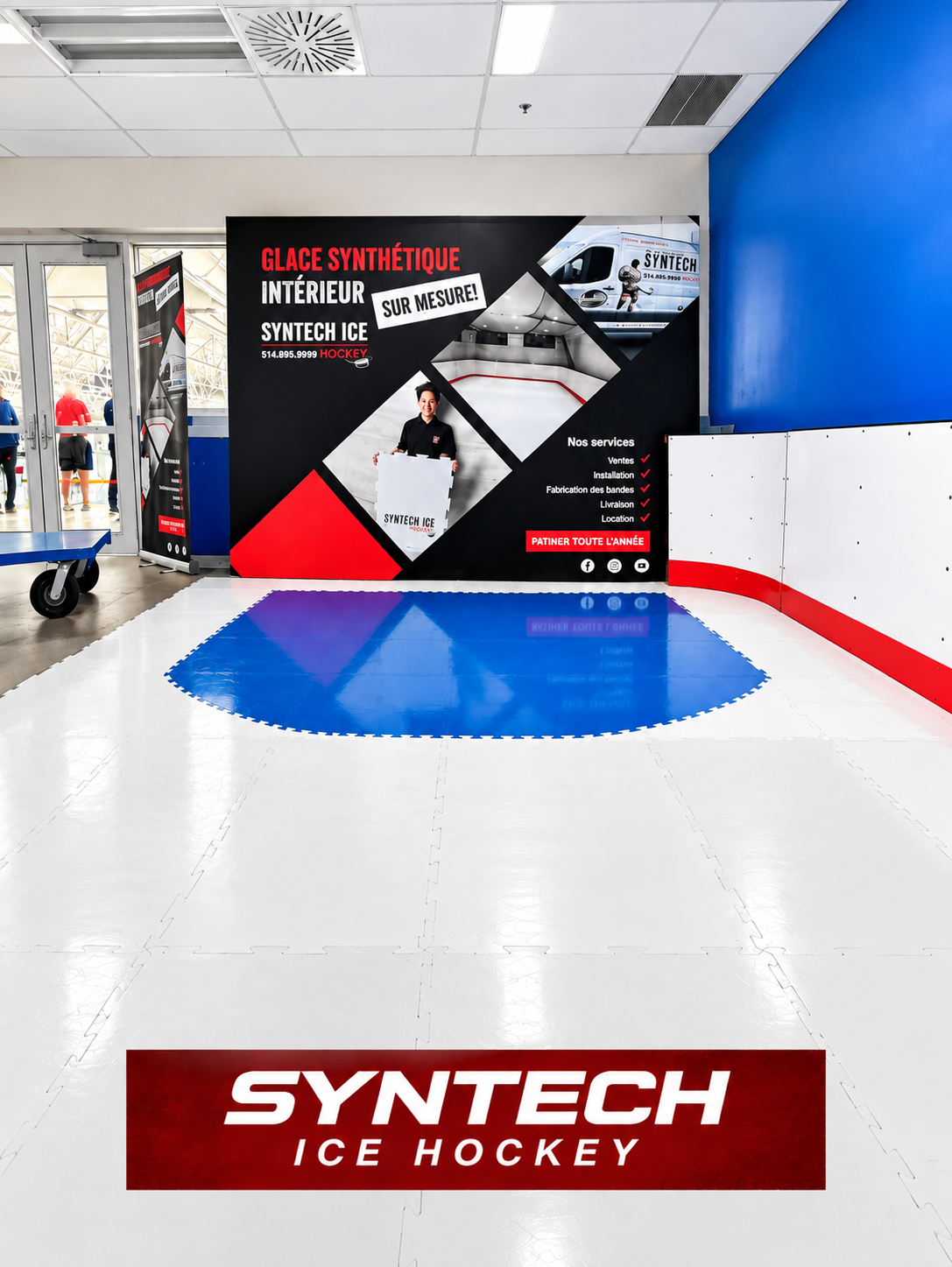 new9 Ensemble de 20 panneaux +demi cercle de gardien but - SYNTECH ICE HOCKEY – Image 1